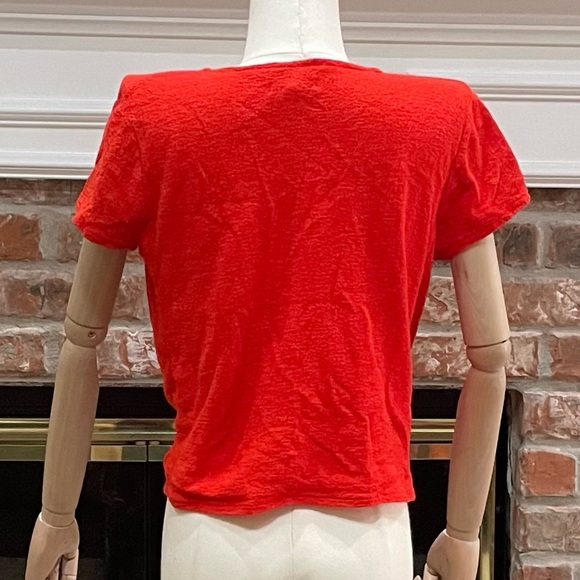Madewell bright red wrap v neck tie top / XS / NWOT - Picture 5 of 12